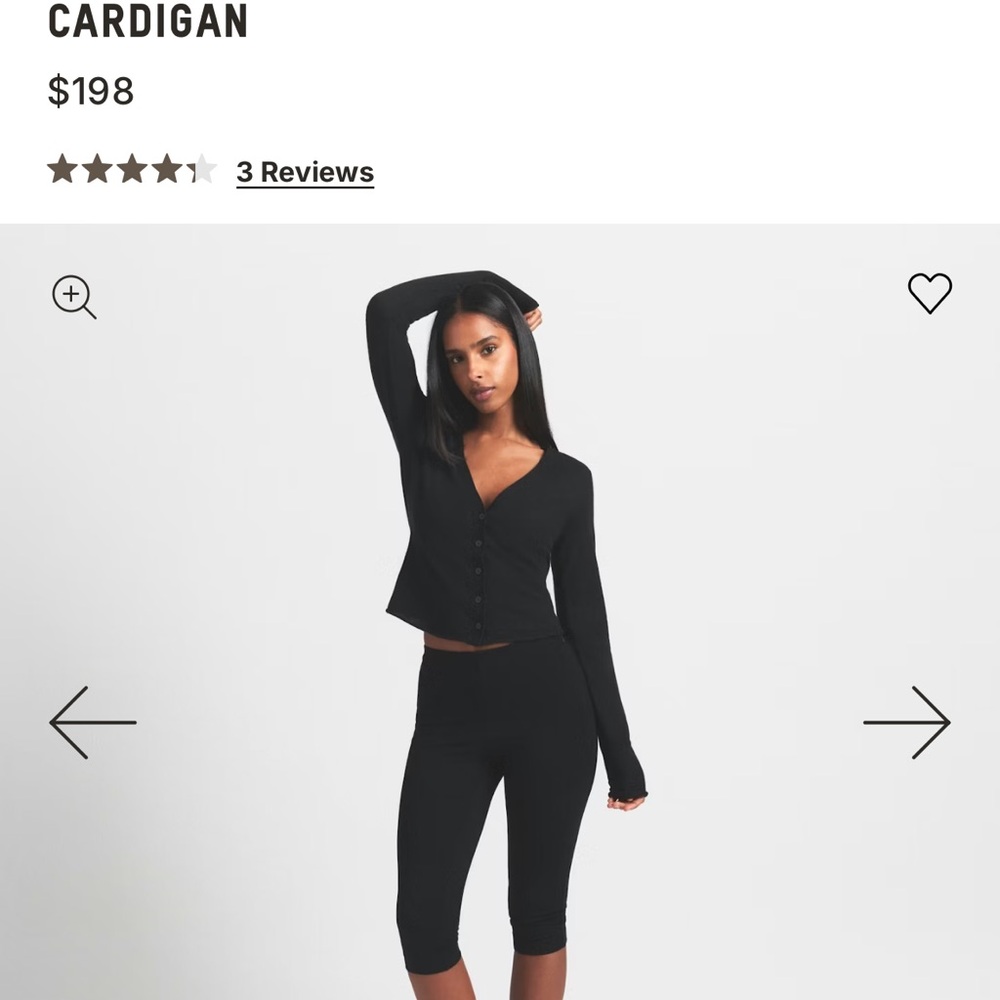 Black | skims | cashmere cardigan | NWT - onyx XXS